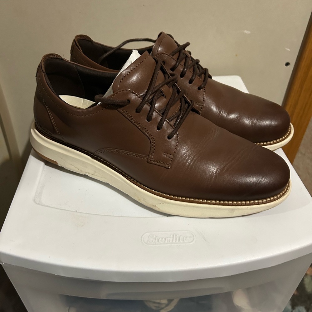 Cole Haan Grand Atlantic Brown and White Dress Shoes. Mens 9.5